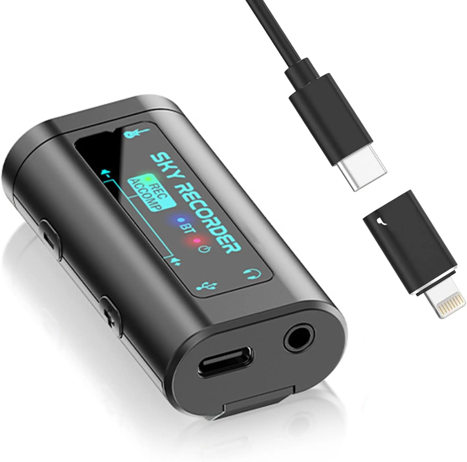 کارت صدای ضبط داخلی جیبی رابط صوتی گیتار با Type-C و Lightning برای پخش زنده توسط پد، تلفن، اندروید، کامپیوتر و لپ تاپ، کارت صدای ضبط قابل حمل کارت صدای ضبط داخلی جیبی رابط صوتی گیتار با Type-C و Lightning برای پخش زنده توسط پد، تلفن، اندروید، کامپیوتر و لپ تاپ، کارت صدای ضبط قابل حمل