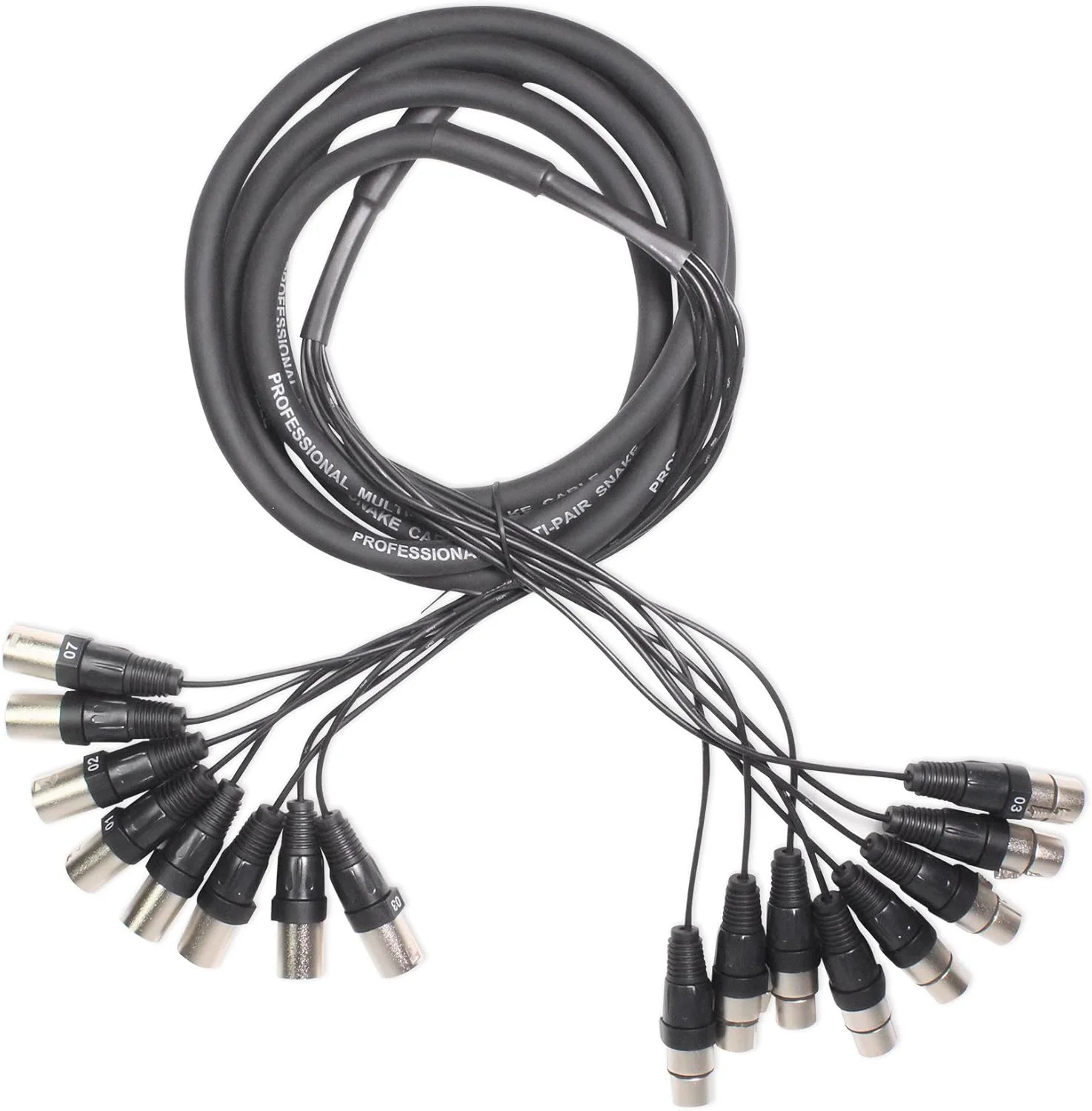 کابل صوتی 8 کاناله Rockville SX810 با طول 3 متر، XLR مادگی به نری، ساخت بادوام، طراحی بدون گره خوردگی، برای صدای زنده و ضبط استودیویی
