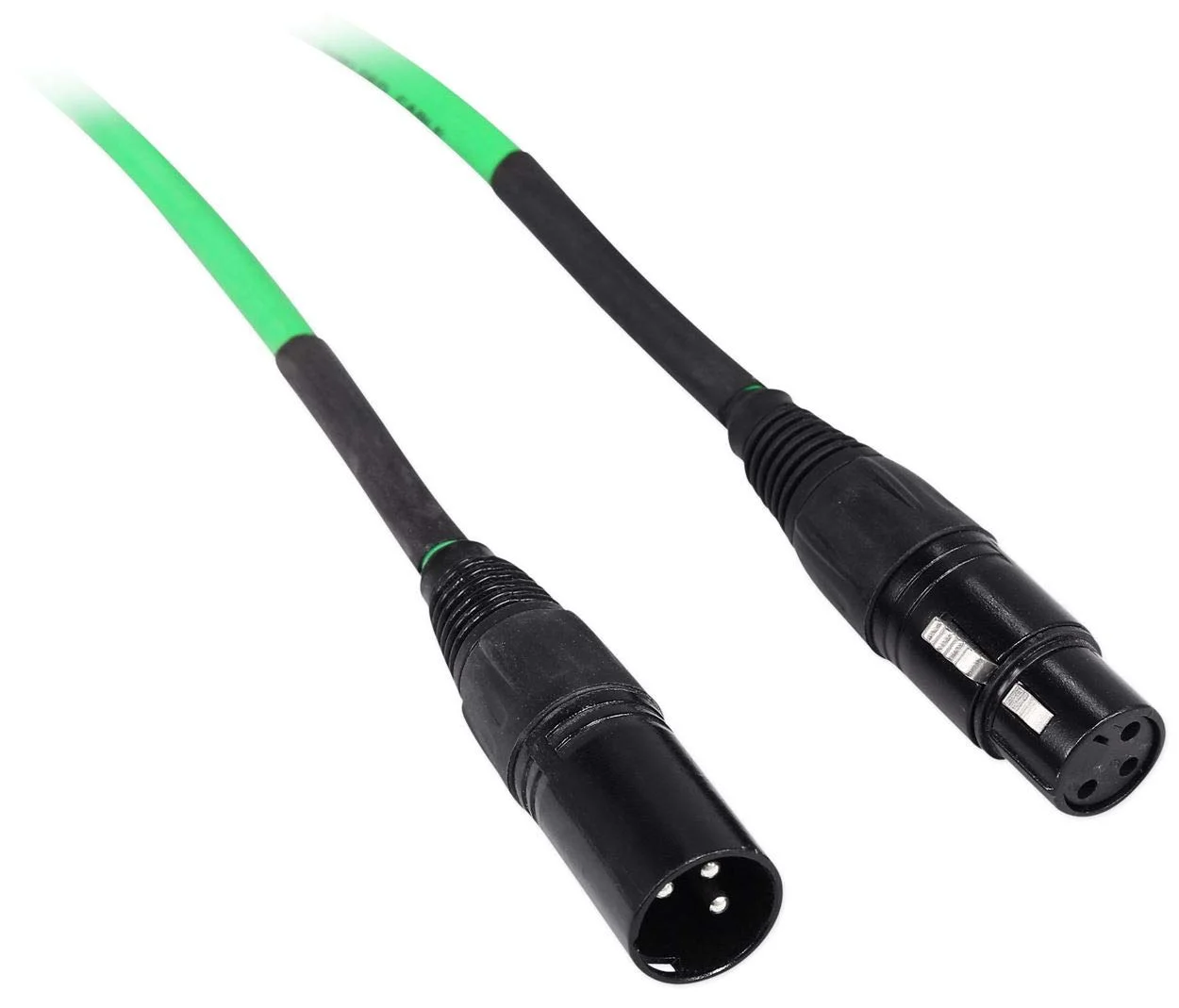 کابل XLR مادگی به نری REAN راکویل RCXFM100P-G به طول 30 متر، با کانکتورهای روکش نیکل، مس بدون اکسیژن، محافظ مارپیچی OFC 90%، روکش PVC سبز، برای صدای زنده و ضبط استودیویی