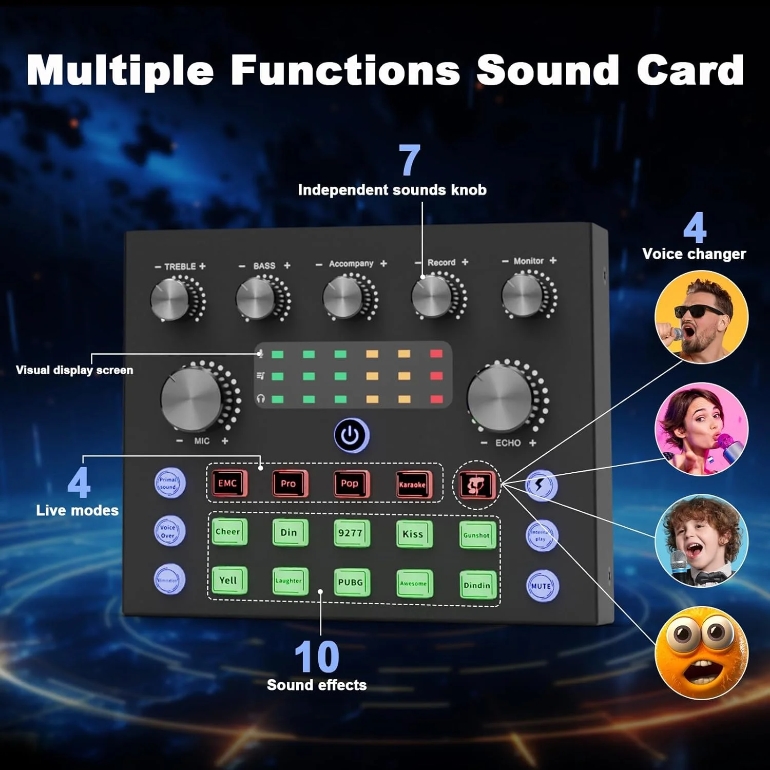 مجموعه تجهیزات پادکست برای 2 نفر، کارت صدا با میکروفون کاندنسر پادکست، تغییر صدا، میکسر DJ برای استریم، ضبط پادکست، بازی، TikTok، کامپیوتر، تلفن هوشمند مجموعه تجهیزات پادکست برای 2 نفر، کارت صدا با میکروفون کاندنسر پادکست، تغییر صدا، میکسر DJ برای استریم، ضبط پادکست، بازی، TikTok، کامپیوتر، تلفن هوشمند