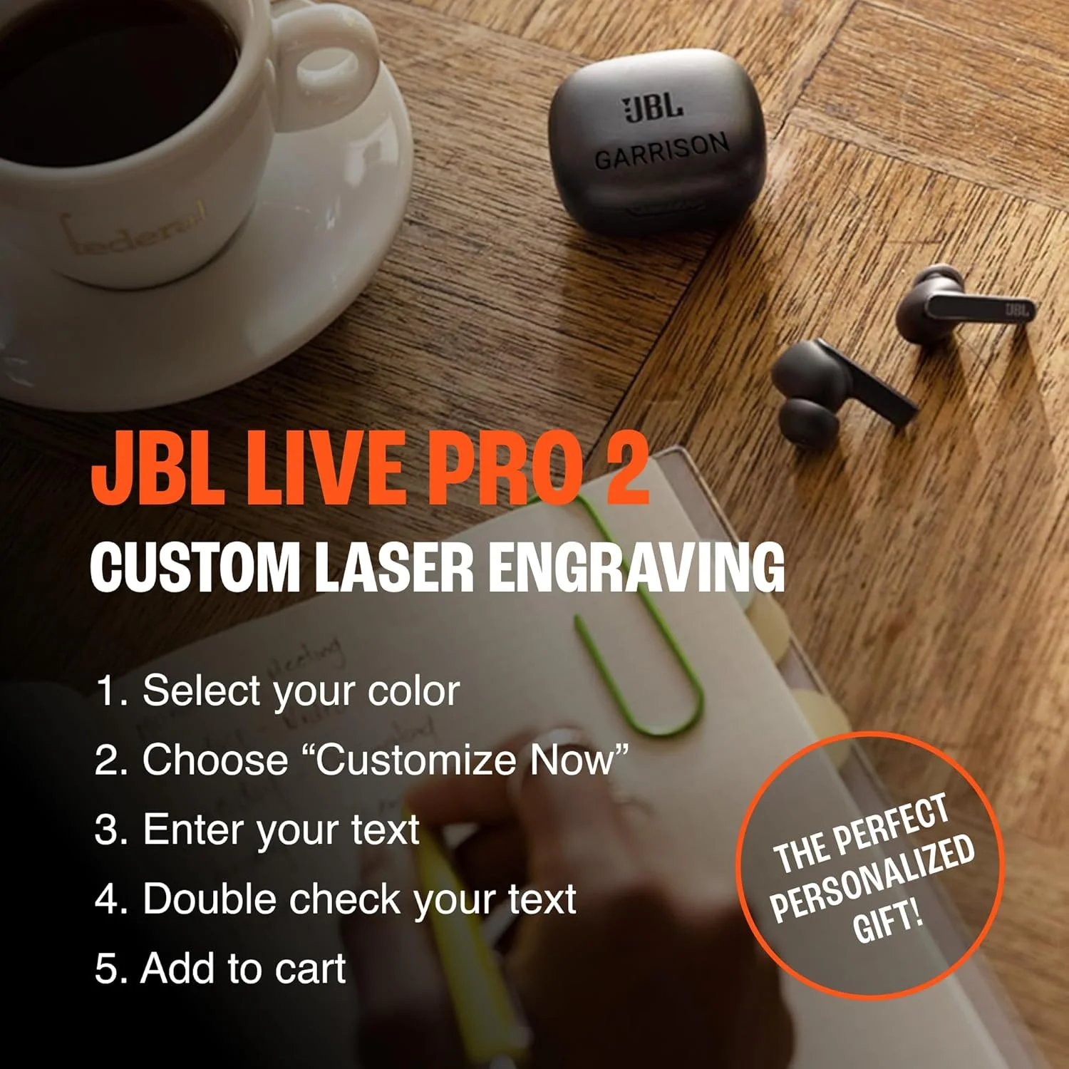 هدفون بی سیم جی بی ال Live Pro 2 به همراه کیس - نقره ای - با حکاکی سفارشی اختیاری - حذف نویز - 40 ساعت پخش - شارژ بی سیم، مقاوم در برابر آب IPX5