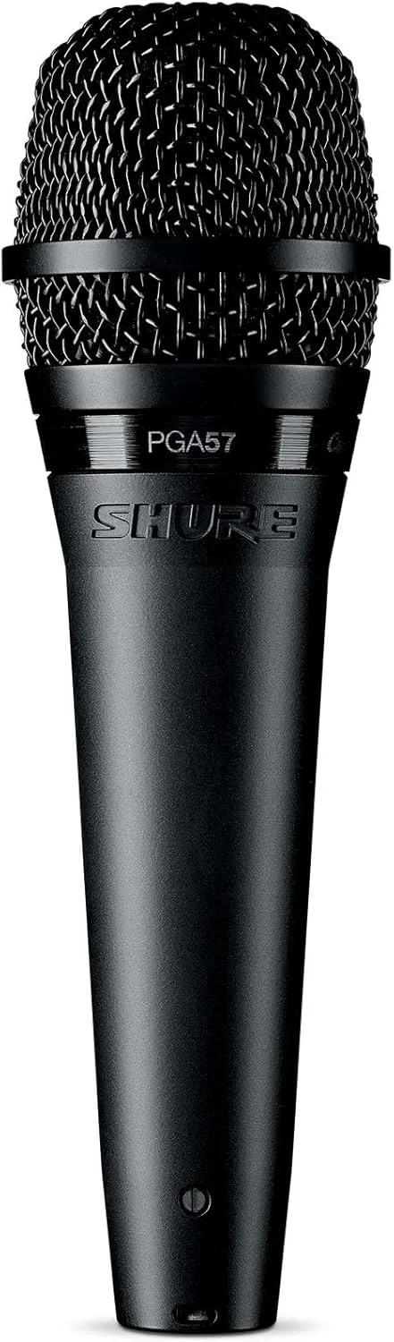 میکروفون دینامیک Shure PGA57 - میکروفون ساز با کیفیت حرفه ای با الگوی قطبی کاردیوئید، کانکتور XLR 3 پین، آداپتور استند و کیف زیپی، بدون کابل (PGA57-LC)