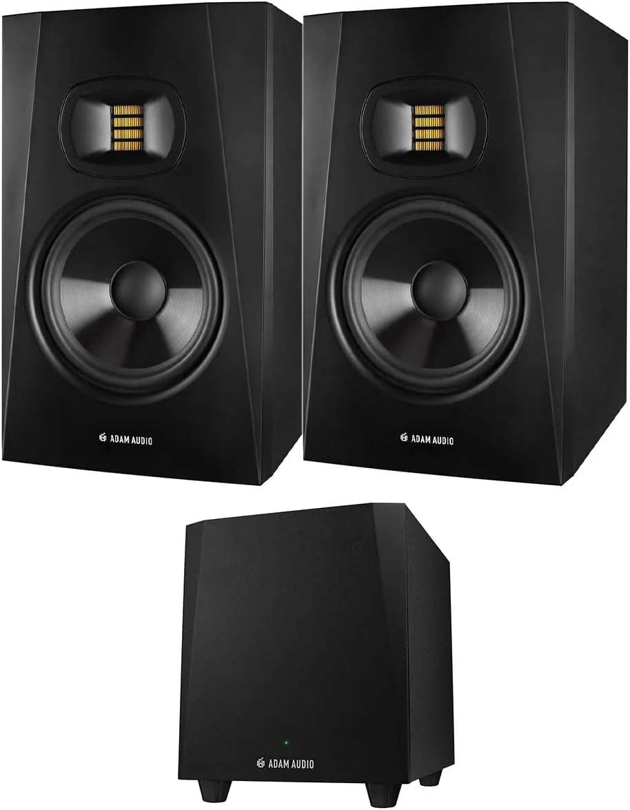 مانیتور استودیویی اکتیو ADAM Audio Professional T-Series T7V 7" 70W دو طرفه، یک جفت، به همراه ساب ووفر T10S 10" 130W