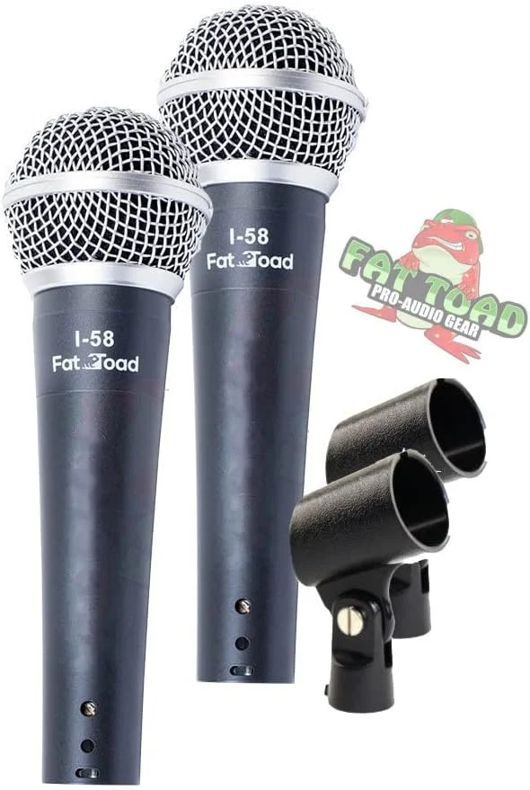 میکروفون های سیمی وکال فت تود (نسخه Live ResponsePRO) بسته 2 عددی – میکروفون های کاردیود دینامیک با گیره برای آواز، دی جی، استودیوی خانگی و ضبط ساز صحنه