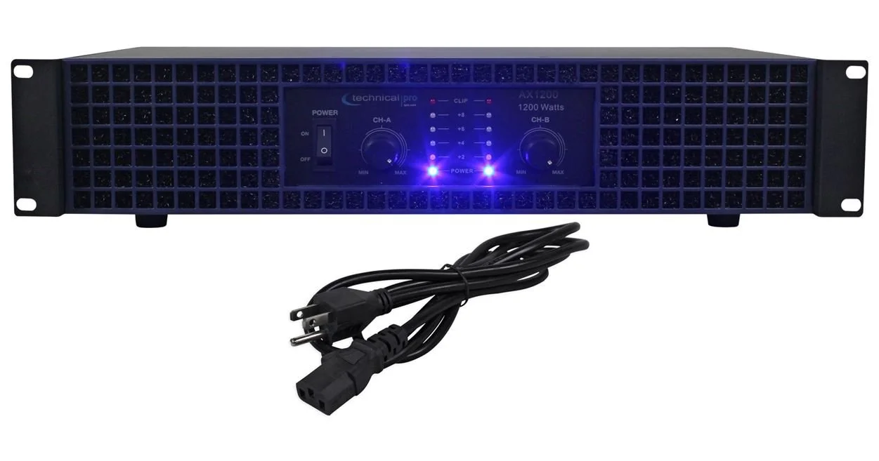 آمپلی فایر 2 کاناله 1200 واتی Technical Pro AX1200 مدل 2U Rack DJ