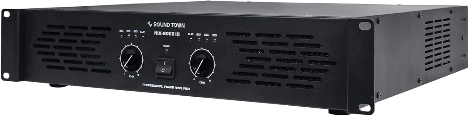 آمپلی فایر حرفه ای دو کاناله ساند تاون، 2 x 1560W در 4 اهم، توان خروجی پیک 6000W (NIX-6000IB)
