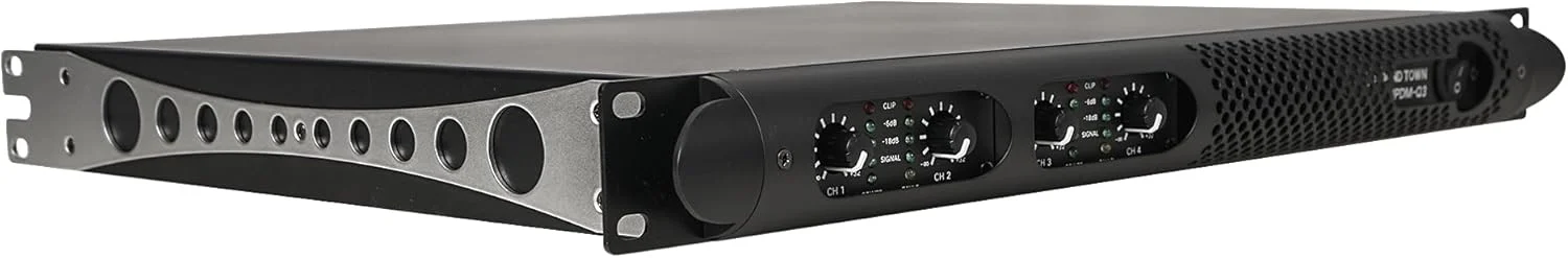 آمپلی فایر سبک وزن 1U چهار کاناله PA/DJ ساند تاون، 4 x 1150W در 4 اهم برای نصب و کنفرانس (UPDM-Q3)