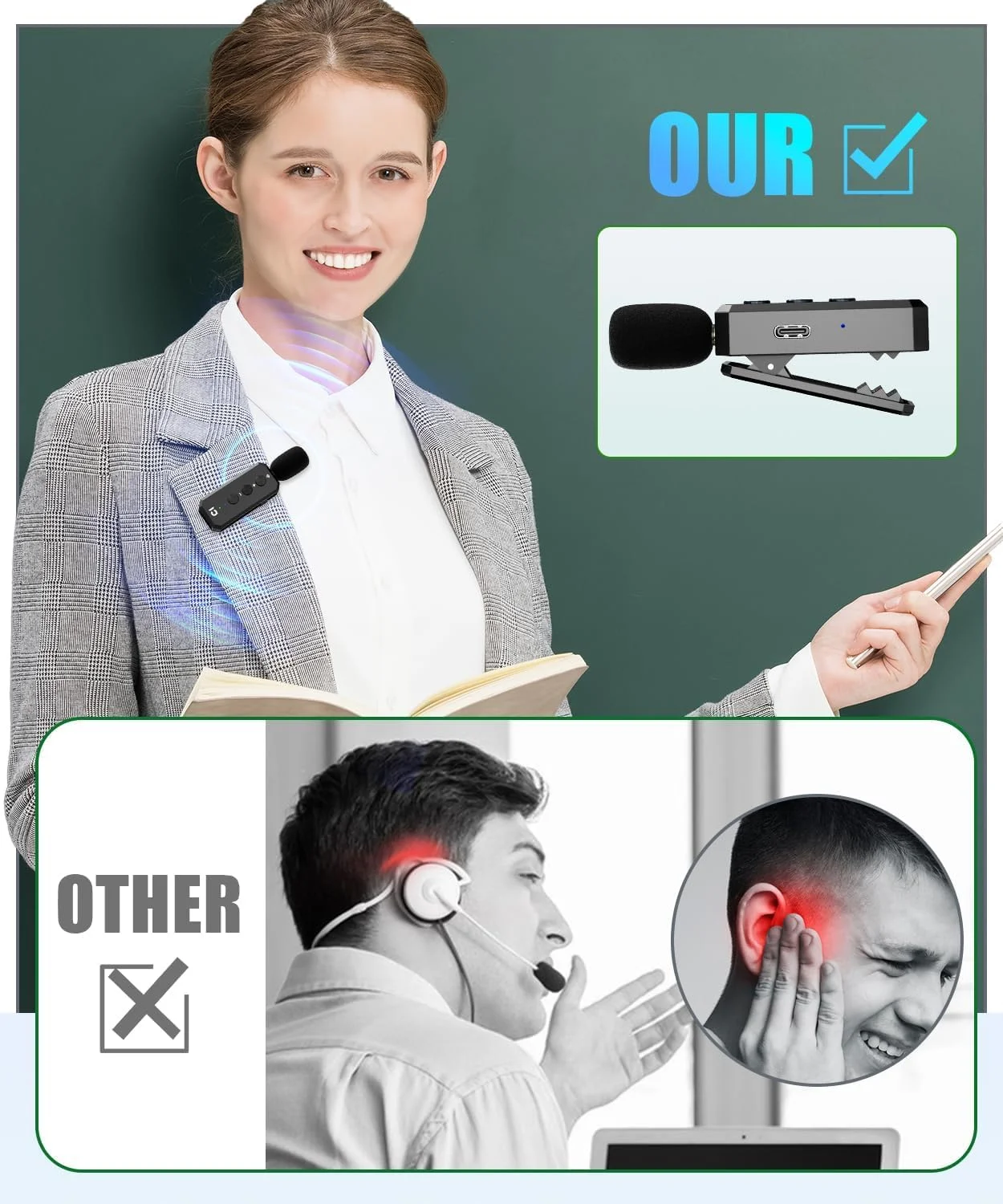 تقویت کننده صدای شیدو با میکروفون یقه ای بی سیم