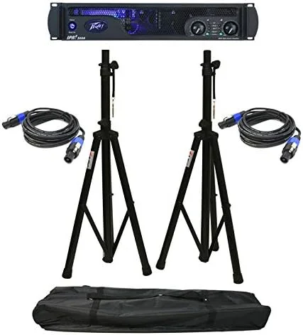 پکیج Peavey PACKAGE-216 IPR 2 3000 120US آمپلی‌فایر قدرت با نور LED و کراس‌اوورهای 2 کاناله LR