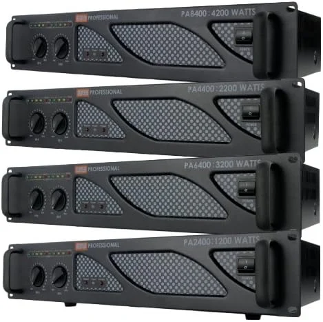 آمپلی فایر حرفه ای رک مونت EMB Pro PA8400 مناسب گروه موسیقی، باشگاه، منزل، دی جی، کارائوکه و سرگرمی با توان 4200 وات