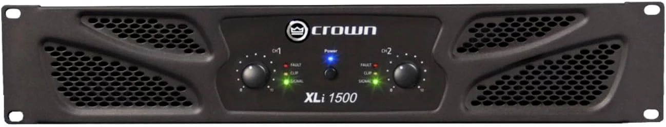 آمپلی فایر قدرت دو کاناله 900 واتی Crown XLi1500. مناسب برای دی جی حرفه ای، سیستم صوتی، استیج. رنگ مشکی
