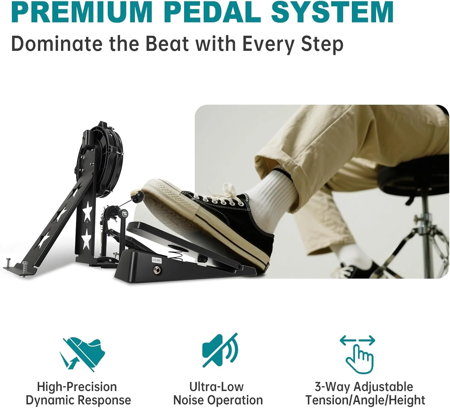 درام الکترونیکی MOSEN MED-X5 با پدهای مش، نگهدارنده تلفن، چوب درام، سنج های قابل تنظیم، درام باس، هدفون، USB MIDI، بیش از 260 صدا و 30 کیت درام برای مبتدی درام الکترونیکی MOSEN MED-X5 با پدهای مش، نگهدارنده تلفن، چوب درام، سنج های قابل تنظیم، درام باس، هدفون، USB MIDI، بیش از 260 صدا و 30 کیت درام برای مبتدی