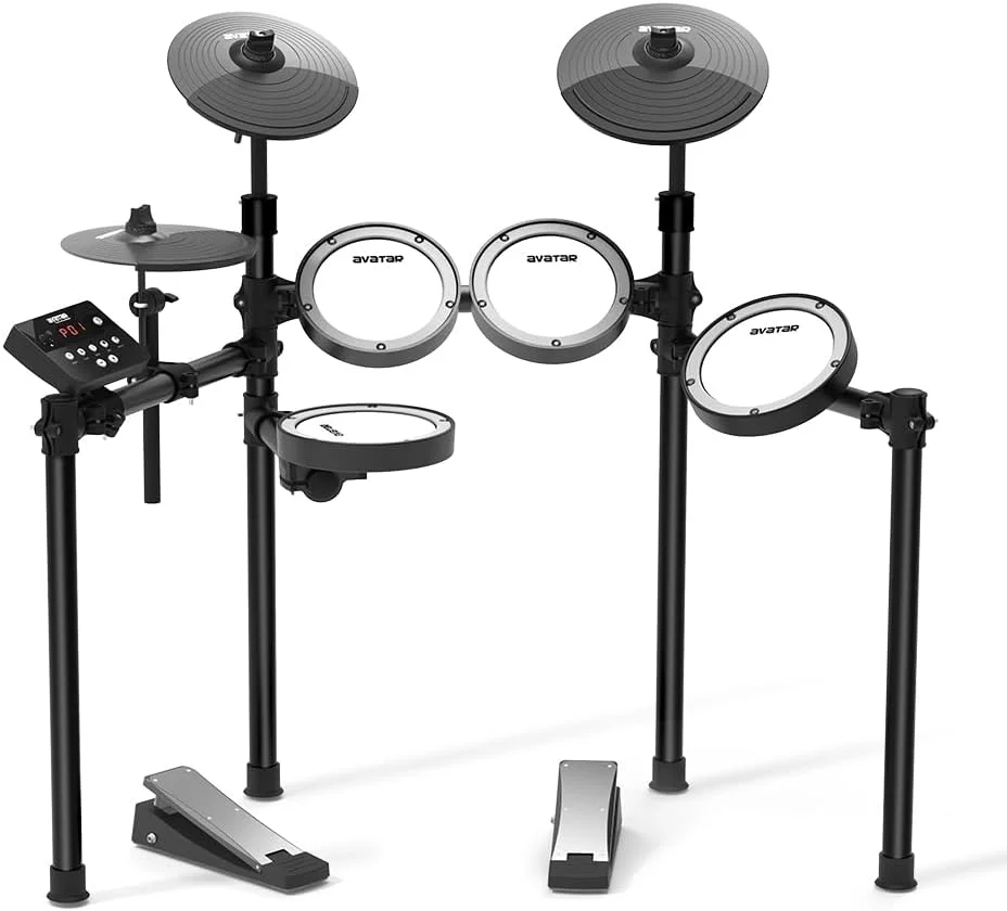 ست درام الکترونیکی حرفه ای SD61-4 با پدهای مش، مناسب برای نوازندگان مبتدی، دارای 251 صدای پویا در 25 کیت، استندهای محکم، USB-MIDI و چوب های درام