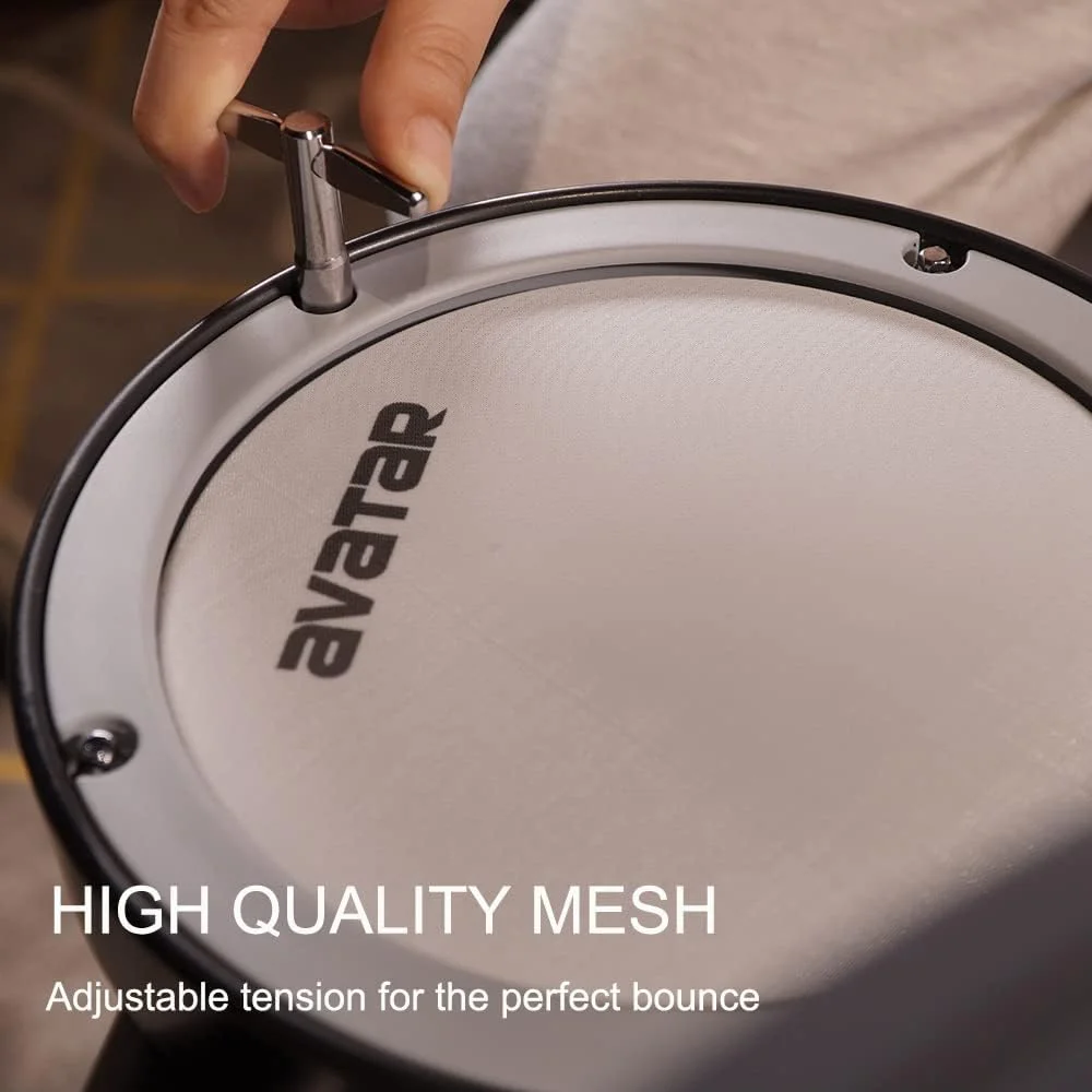 ست درام الکترونیکی حرفه ای SD61-4 با پدهای مش، مناسب برای نوازندگان مبتدی، دارای 251 صدای پویا در 25 کیت، استندهای محکم، USB-MIDI و چوب های درام