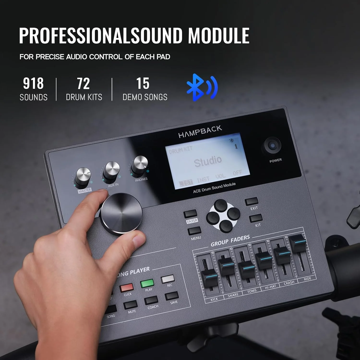 ست درام الکترونیکی ACE-360 با پدهای درام 8 اینچی، 3 سنج 12 اینچی با Choke، Hi-hat مستقل 12 اینچی، درام باس 5 اینچی، 52+ کیت درام و 918 صدا، اتصال بلوتوث، مناسب برای نوازندگان پیشرفته ست درام الکترونیکی ACE-360 با پدهای درام 8 اینچی، 3 سنج 12 اینچی با Choke، Hi-hat مستقل 12 اینچی، درام باس 5 اینچی، 52+ کیت درام و 918 صدا، اتصال بلوتوث، مناسب برای نوازندگان پیشرفته