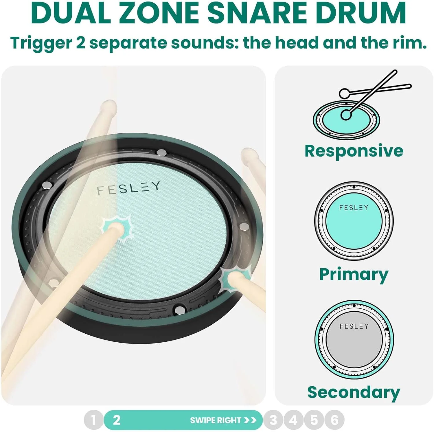 درامز الکترونیکی Fesley FED150W: درام اسنر دوگانه، 2 سنج با قابلیت خفه کردن صدا، 200 صدا، 4 پد درام مشبک کم صدا، کیت درام الکترونیکی قابل حمل برای مبتدیان، بلوتوث، MIDI، صندلی، هدفون، چوب درامز الکترونیکی Fesley FED150W: درام اسنر دوگانه، 2 سنج با قابلیت خفه کردن صدا، 200 صدا، 4 پد درام مشبک کم صدا، کیت درام الکترونیکی قابل حمل برای مبتدیان، بلوتوث، MIDI، صندلی، هدفون، چوب