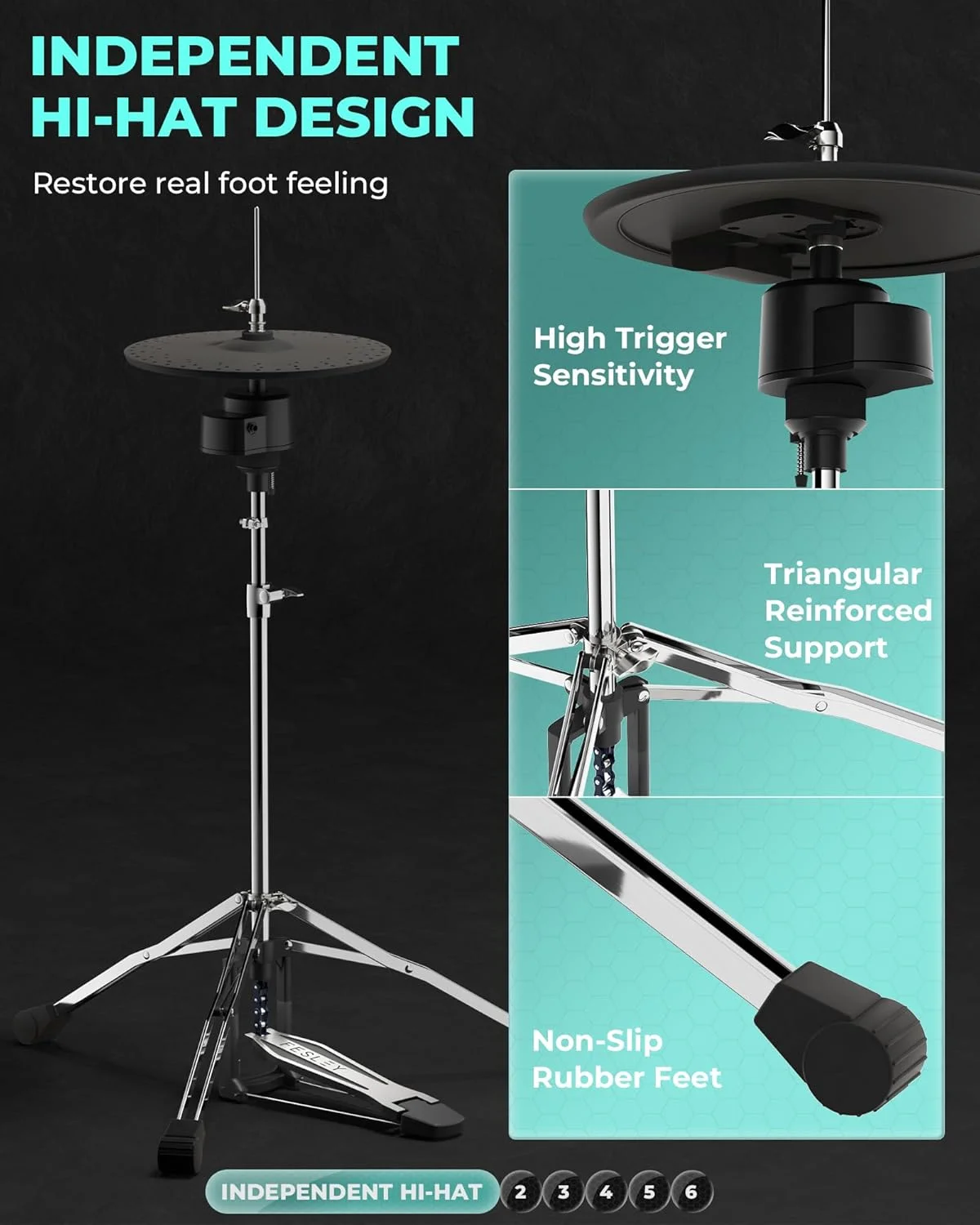 درامز الکترونیکی فسلی، درامز الکترونیکی با 4 پد مش بی صدا، های هت و کیک درام مستقل سایز کامل، 3 سنج با خفه کن، 225 صدا، USB MIDI، صندلی درامز و چوب درامز الکترونیکی فسلی، درامز الکترونیکی با 4 پد مش بی صدا، های هت و کیک درام مستقل سایز کامل، 3 سنج با خفه کن، 225 صدا، USB MIDI، صندلی درامز و چوب