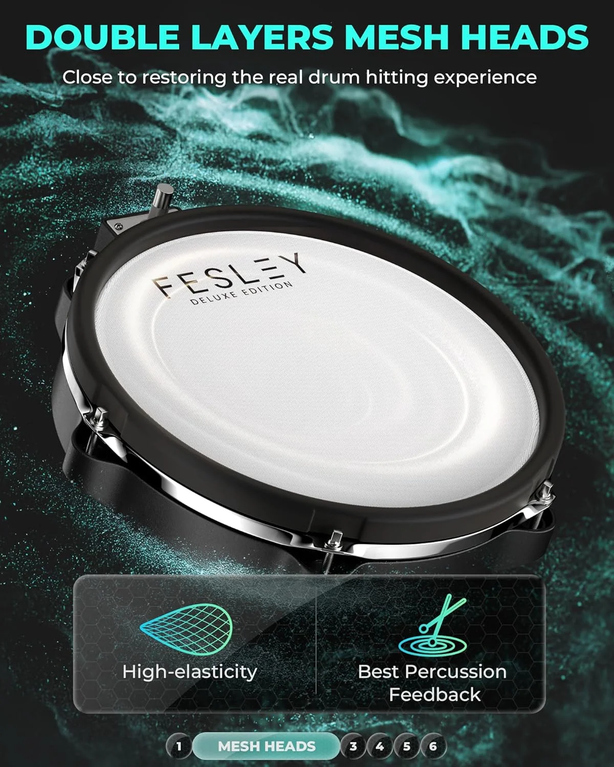 درامز الکترونیکی فسلی، درامز الکترونیکی با 4 پد مش بی صدا، های هت و کیک درام مستقل سایز کامل، 3 سنج با خفه کن، 225 صدا، USB MIDI، صندلی درامز و چوب درامز الکترونیکی فسلی، درامز الکترونیکی با 4 پد مش بی صدا، های هت و کیک درام مستقل سایز کامل، 3 سنج با خفه کن، 225 صدا، USB MIDI، صندلی درامز و چوب