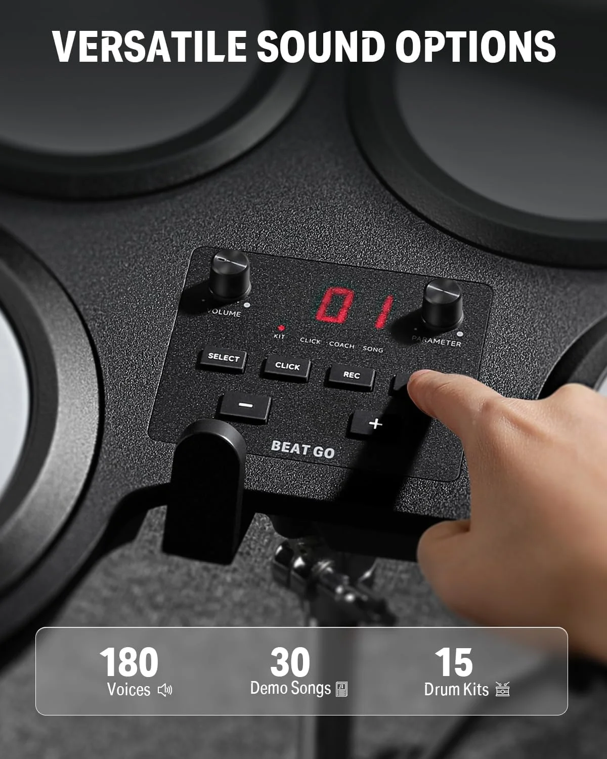 ست درام الکترونیکی Donner Beat Go، کیت درام برقی قابل حمل با آموزش تمرینی برای مبتدیان، درام رومیزی جمع و جور با چوب درام و کوله پشتی، 180 صدا 30 آهنگ دمو 15 کیت درام ست درام الکترونیکی Donner Beat Go، کیت درام برقی قابل حمل با آموزش تمرینی برای مبتدیان، درام رومیزی جمع و جور با چوب درام و کوله پشتی، 180 صدا 30 آهنگ دمو 15 کیت درام