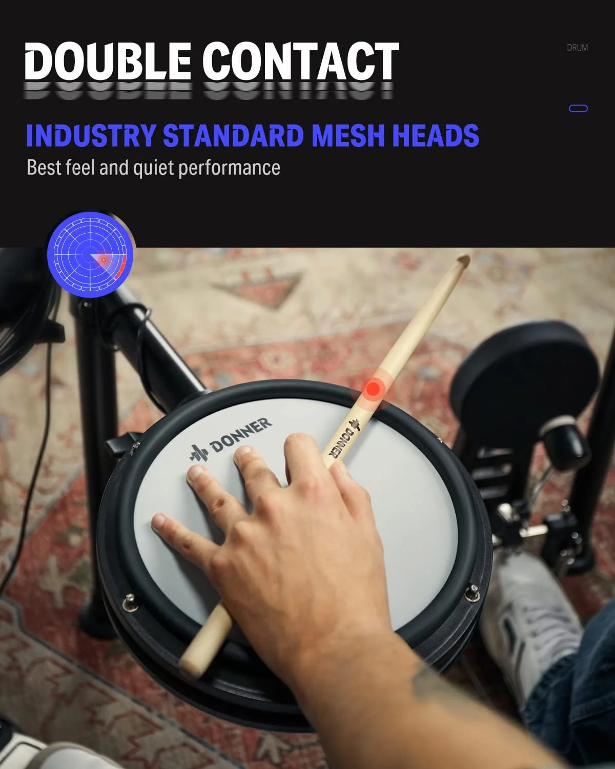 ست درام الکترونیکی Donner DED-200 + میز پرکاشن Donner ست درام الکترونیکی Donner DED-200 + میز پرکاشن Donner