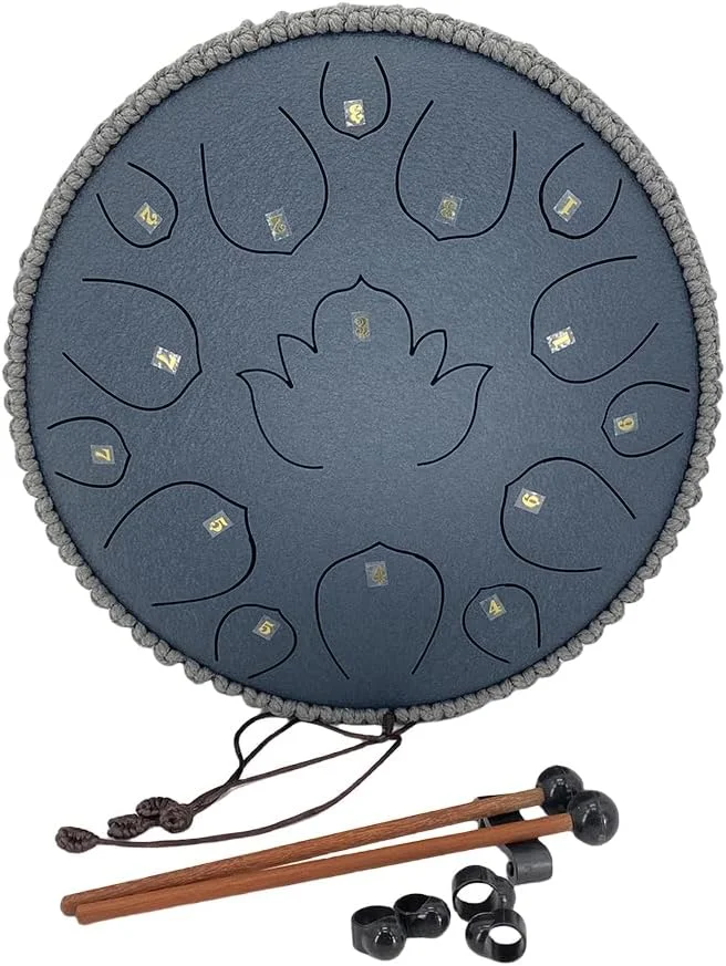 طبل باران برای فضای باز، 12 اینچ، 15 نت، دو ماژور، ساز کوبه ای طبل زبانی فولادی با چکش، کتاب موسیقی و کیف طبل باران برای فضای باز، 12 اینچ، 15 نت، دو ماژور، ساز کوبه ای طبل زبانی فولادی با چکش، کتاب موسیقی و کیف