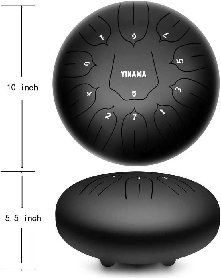 ساز کوبه ای تانگ درام فولادی 11 نت 10 اینچ مشکی