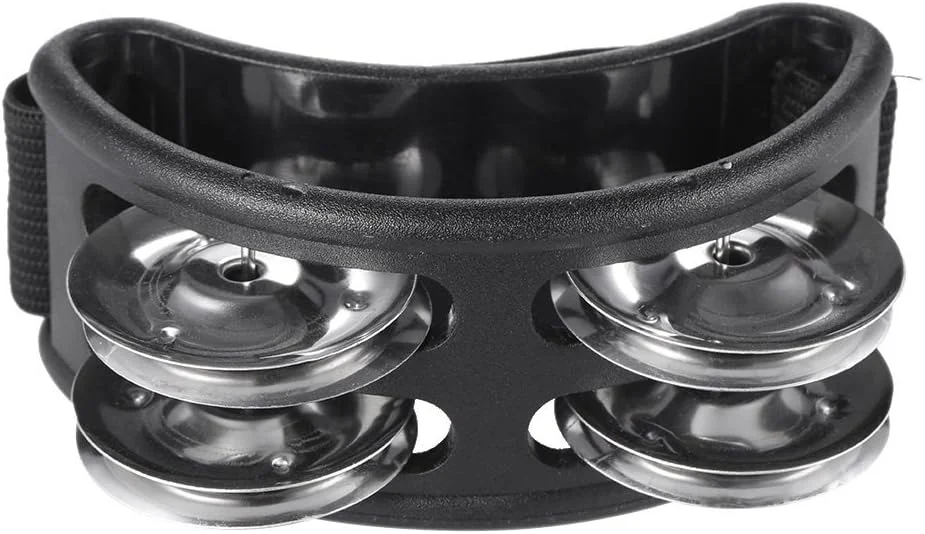 دف پا Musfunny، ساز کوبه ای با زنگوله فلزی، مناسب گیتار و درام (مشکی)