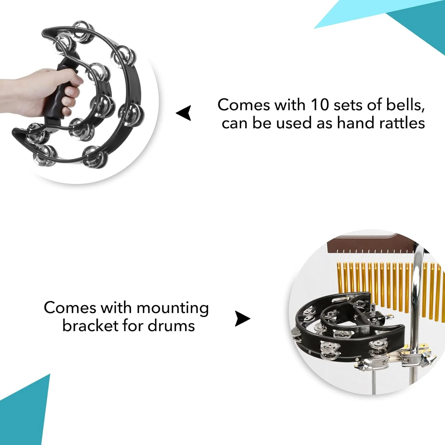 دف دایره ای برای درام، دف دایره ای Hi Hat برای درام، زنگ دستی چند منظوره، جغجغه، زنگ های دو ردیفه شل با پیچ و مهره نصب برای نوازندگان درام و گیتار دف دایره ای برای درام، دف دایره ای Hi Hat برای درام، زنگ دستی چند منظوره، جغجغه، زنگ های دو ردیفه شل با پیچ و مهره نصب برای نوازندگان درام و گیتار