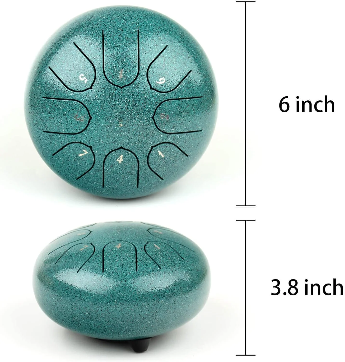 درام باران REGIS برای فضای باز، درام زبانی فولادی 8 نت 6 اینچی، درام تانک چاکرا فولادی به همراه کیف مسافرتی پد دار و چکش‌ها، هدیه ای برای آموزش موسیقی، سرگرمی، مدیتیشن، یوگا و ذن (مالاکیت)