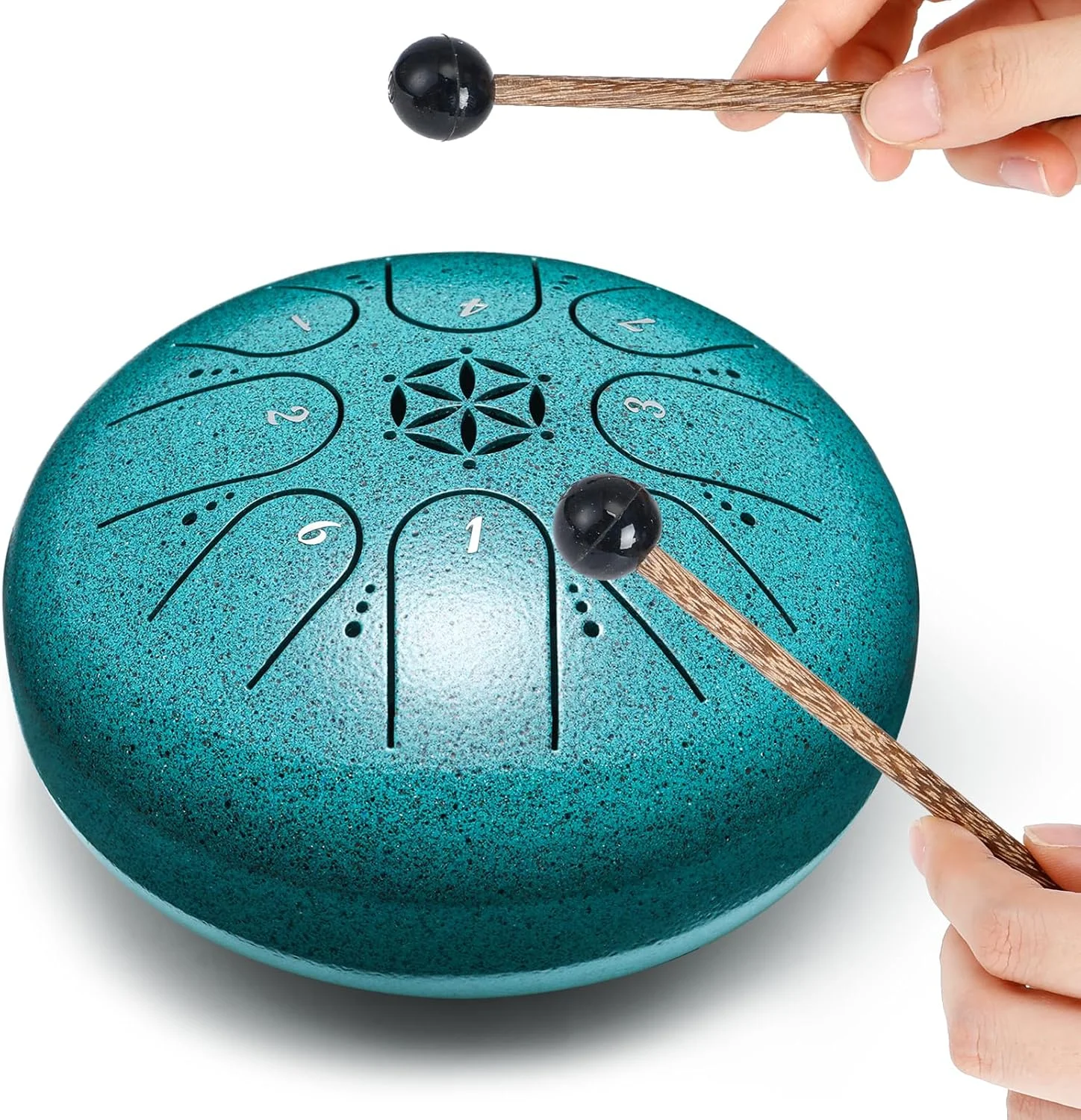 ساز کوبه ای تانگ درام استیل: ساز موسیقی 8 نت 6 اینچی، هدیه موسیقی برای دوستان خانوادگی (مالاکیت)