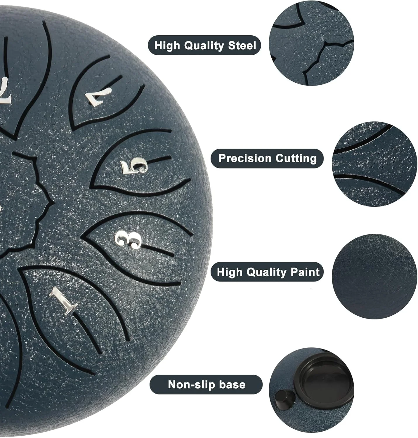 درام زبانی فولادی 6 اینچی 11 نت، درام زبانی دو صدایی، درام چاکرا برای باران، درام باران با چکش برای آموزش موسیقی، سرگرمی، مدیتیشن ذن، هدایای یوگا (آبی تیره) درام زبانی فولادی 6 اینچی 11 نت، درام زبانی دو صدایی، درام چاکرا برای باران، درام باران با چکش برای آموزش موسیقی، سرگرمی، مدیتیشن ذن، هدایای یوگا (آبی تیره)