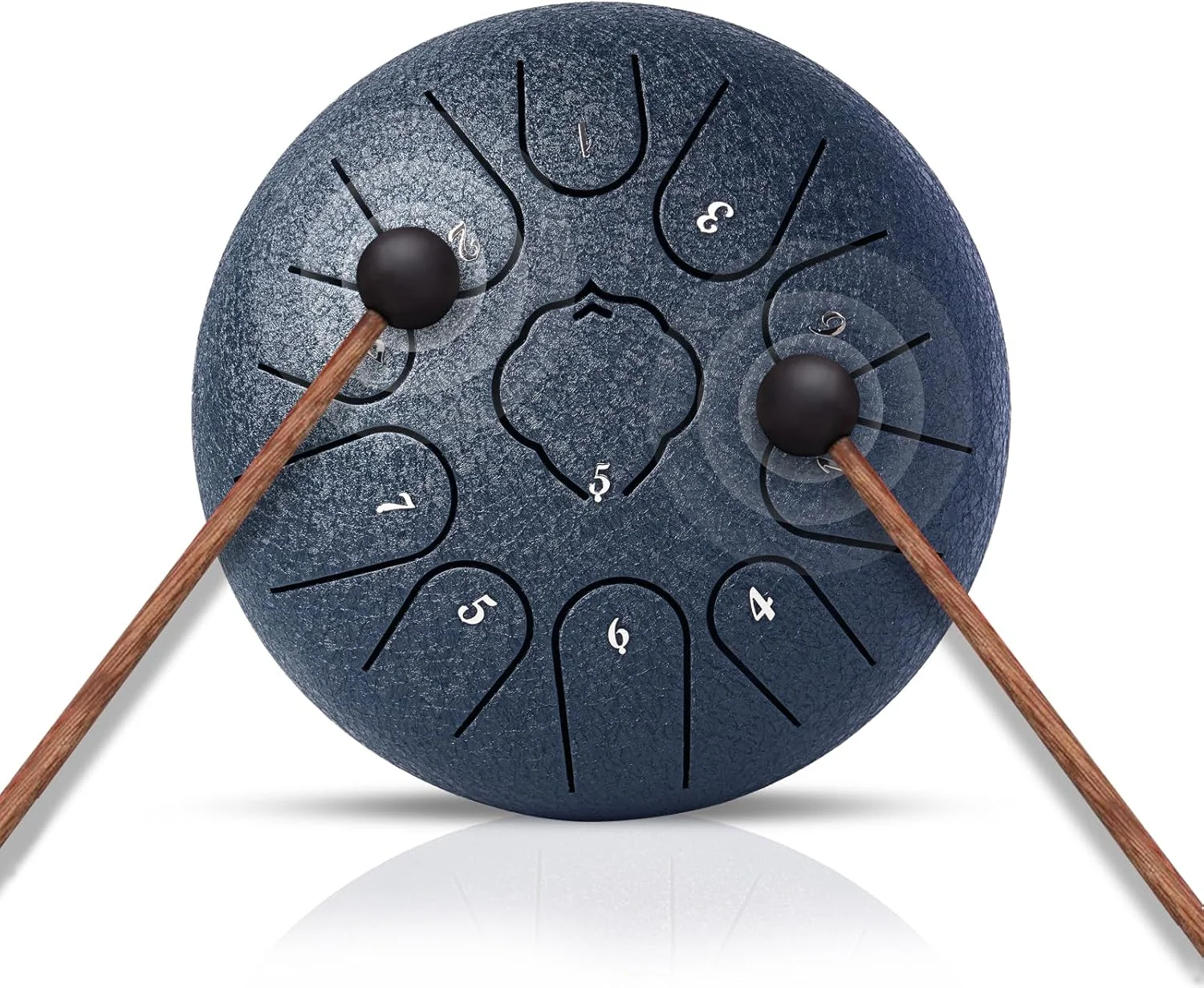 درام زبانی فولادی - 11 نت 6 اینچی با کلید C، سازهای شفابخش صوتی درام بارانی - درام هندپن برای مدیتیشن، سرگرمی، آموزش موسیقی، کنسرت، شفای ذهن، یوگا (آبی سرمه ای)