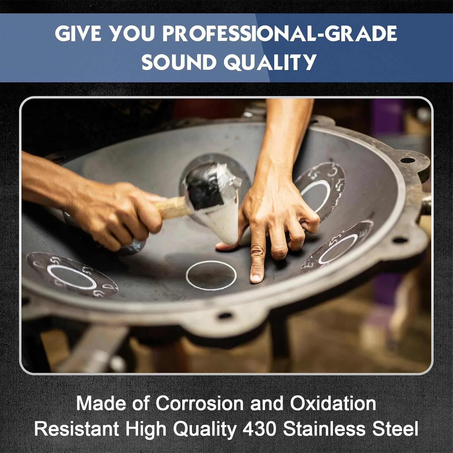 درام زبانی فولادی - 11 نت 6 اینچی با کلید C، سازهای شفابخش صوتی درام بارانی - درام هندپن برای مدیتیشن، سرگرمی، آموزش موسیقی، کنسرت، شفای ذهن، یوگا (آبی سرمه ای) درام زبانی فولادی - 11 نت 6 اینچی با کلید C، سازهای شفابخش صوتی درام بارانی - درام هندپن برای مدیتیشن، سرگرمی، آموزش موسیقی، کنسرت، شفای ذهن، یوگا (آبی سرمه ای)