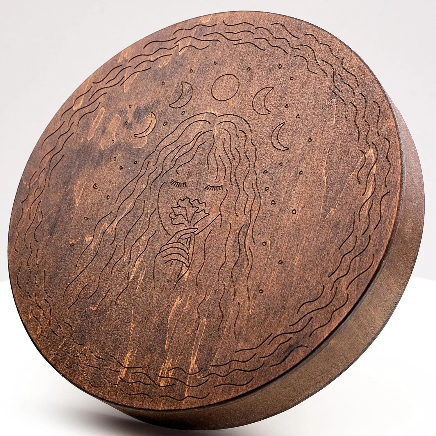 دیسک باران چوبی، ساز موسیقی صدای رودخانه کوهستانی برای مدیتیشن، ابزار شفای صوتی، قطر 8.6 اینچ، سبک وزن، استفاده آسان و صنایع دستی با عمر طولانی