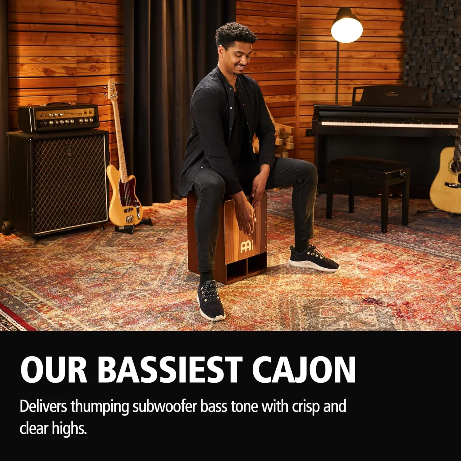 کاهون باس جامبو Meinl با سیم های داخلی - سطح رویی از جنس چوب گردو (SUBCAJ5WN) کاهون باس جامبو Meinl با سیم های داخلی - سطح رویی از جنس چوب گردو (SUBCAJ5WN)