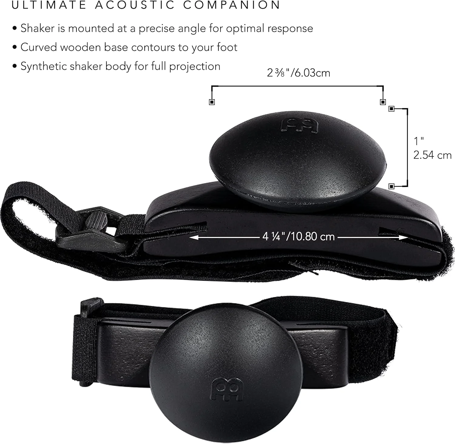 شیکر پایی Meinl Percussion به همراه بند - ایده آل برای نوازندگان کاخن، گیتاریست ها و خوانندگان/ترانه سرایان، (FS-BK)