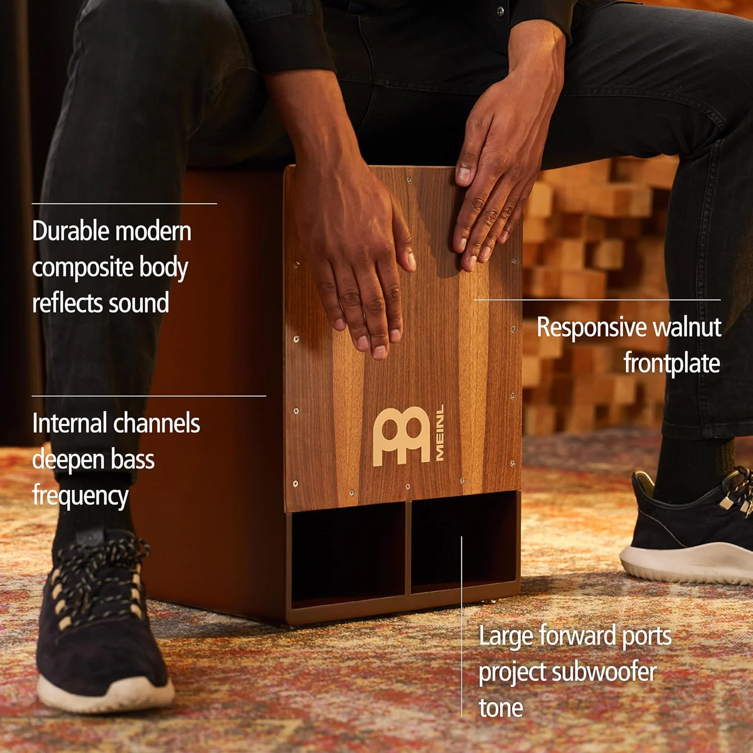 کاهون باس جامبو Meinl با سیم های داخلی - سطح رویی از جنس چوب گردو (SUBCAJ5WN) کاهون باس جامبو Meinl با سیم های داخلی - سطح رویی از جنس چوب گردو (SUBCAJ5WN)