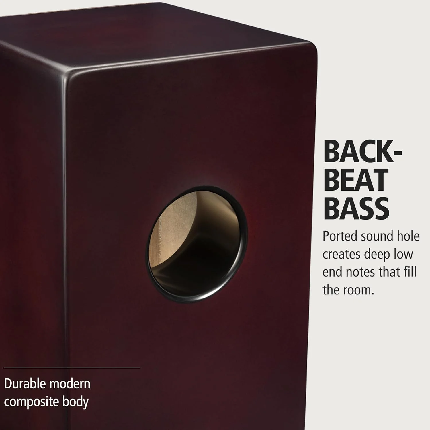 کاخن باس Meinl Percussion Backbeat با سوراخ صدا و سیم‌های قابل تنظیم برای افکت اسنیر - مدل BBCAJNL