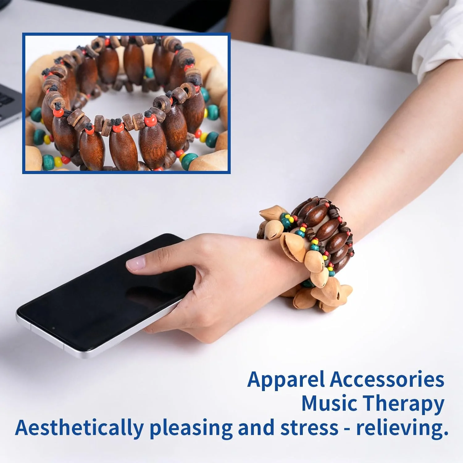 یک عدد دستبند و پابند دانه ای دورا، سازهای شفابخش صوتی، ایده آل برای همراهی درام آفریقایی، لوازم جانبی ساز کوبه ای طبیعی، ساز موسیقی (قهوه ای مایل به سفید)