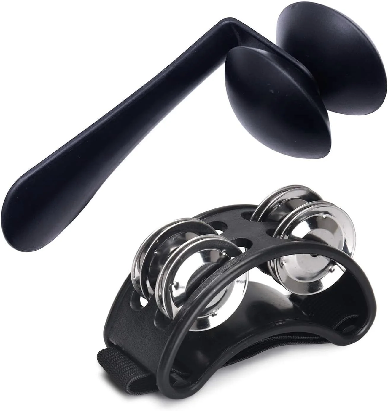 جیایویی ۲ عدد شیکر پاشنه پا با ساز کوبه ای تنبورین پا برای نواختن درام و گیتار