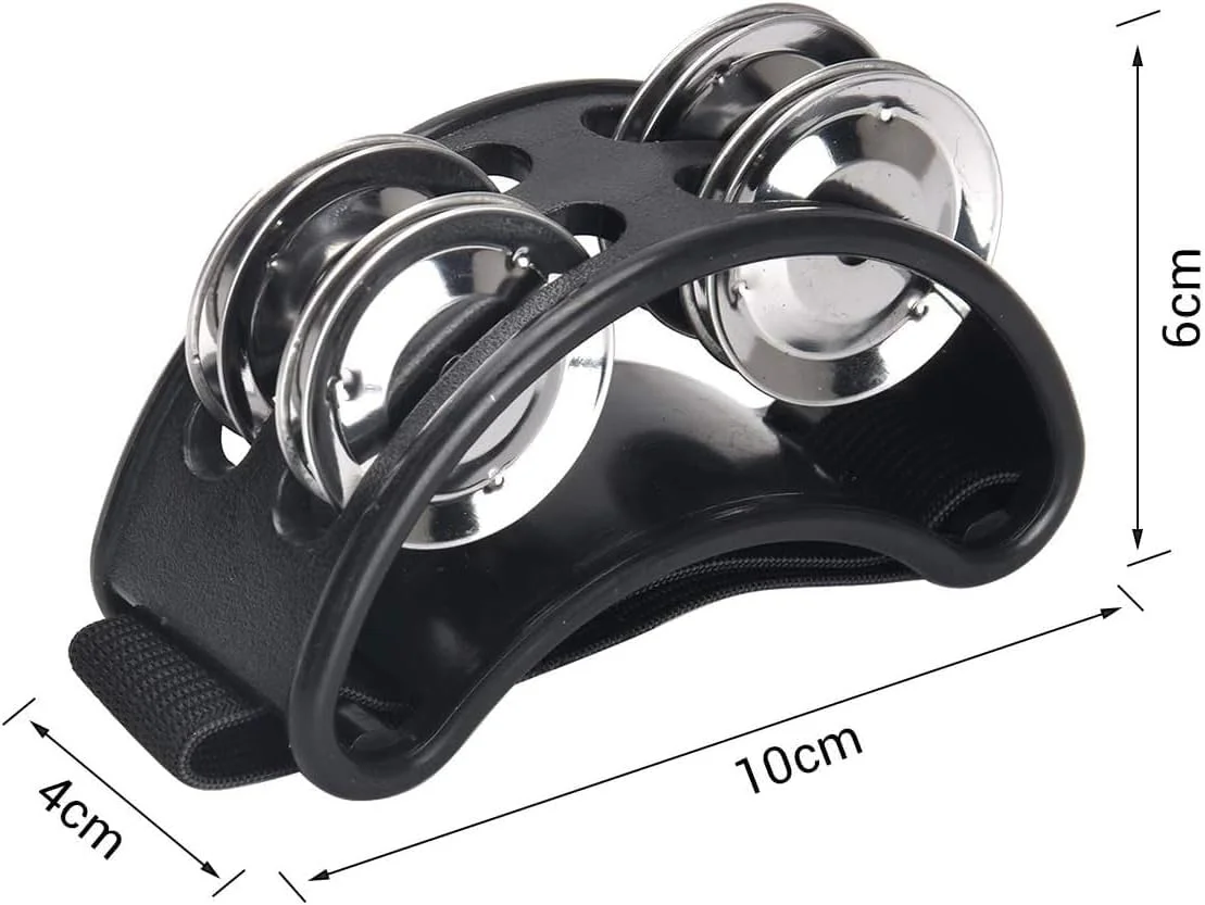 جیایویی ۲ عدد شیکر پاشنه پا با ساز کوبه ای تنبورین پا برای نواختن درام و گیتار