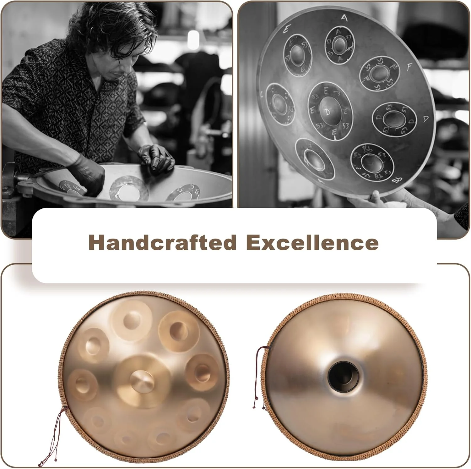 هندپن درام 432 هرتز با 10 نت D مینور کرد 22 اینچ - ساز موسیقی مدیتیشن و شفابخش صدا، هندپن فولادی نیتریدی ممتاز برای بزرگسالان، طلایی با پایه و لوازم جانبی هندپن درام 432 هرتز با 10 نت D مینور کرد 22 اینچ - ساز موسیقی مدیتیشن و شفابخش صدا، هندپن فولادی نیتریدی ممتاز برای بزرگسالان، طلایی با پایه و لوازم جانبی