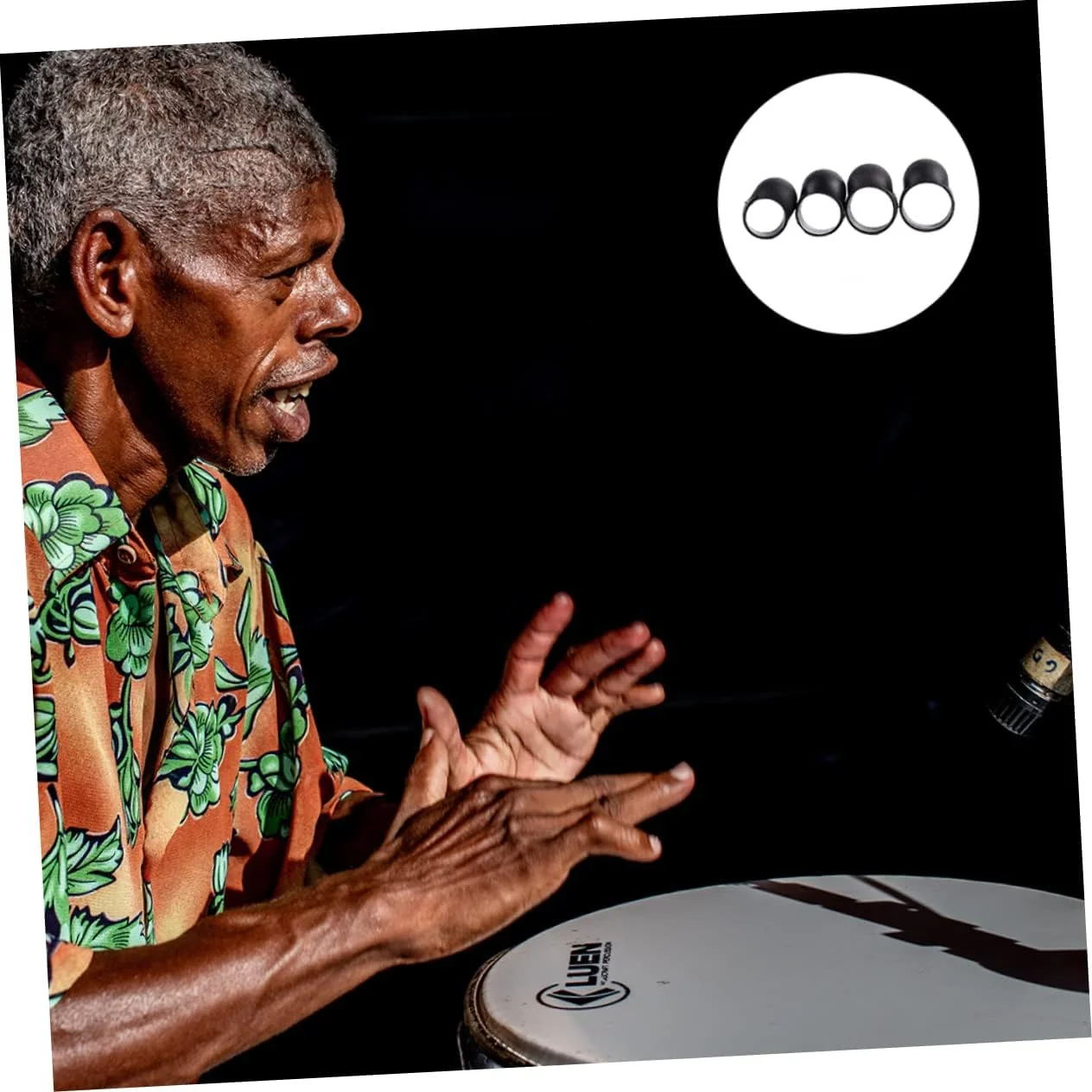 ارینگگوگو 3 ست روکش انگشتی سیلیکونی برای درام، لوازم جانبی برای تسکین درد نوازندگان درام زبانی فولادی، 4 عدد * 3