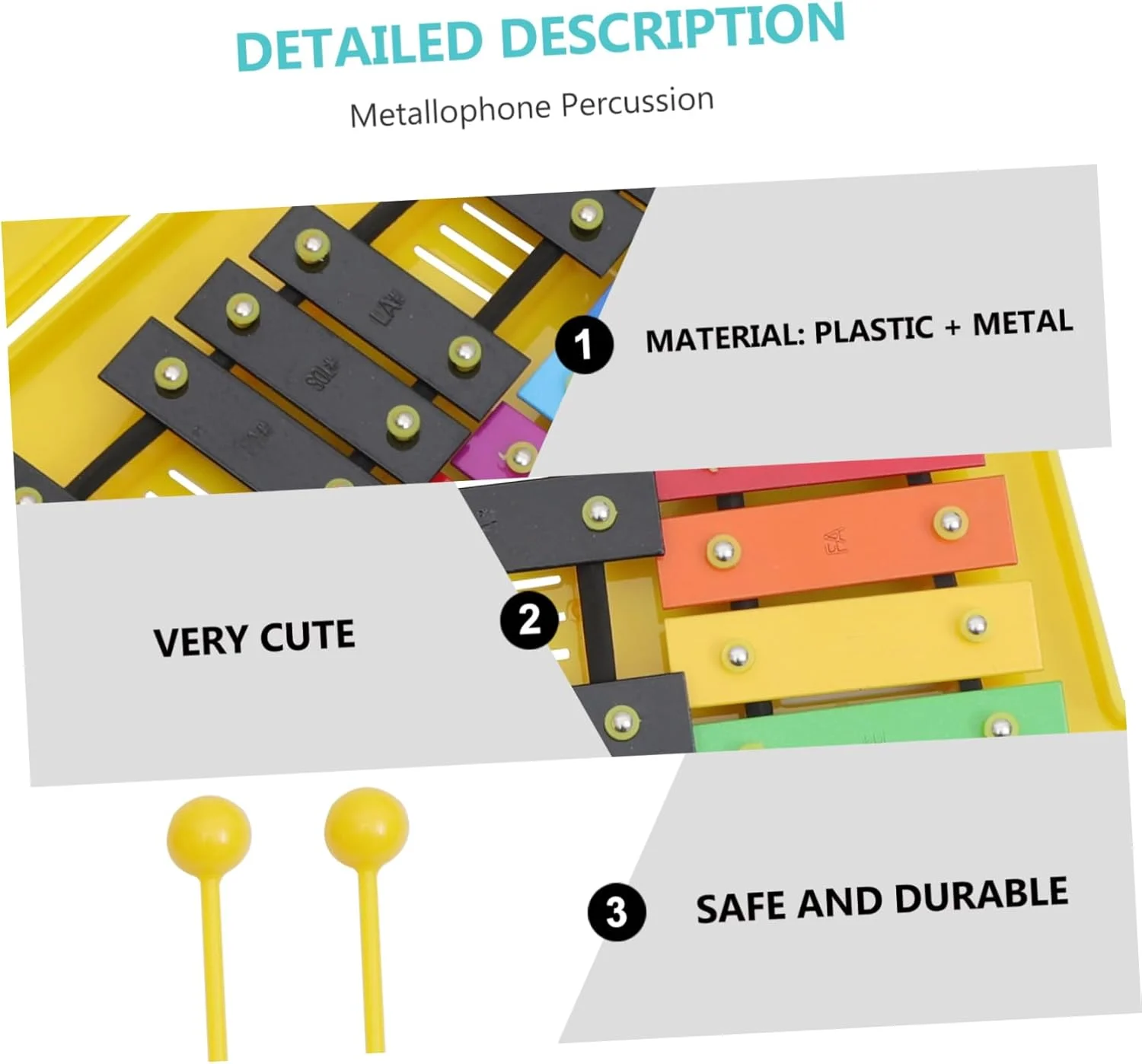 ساز کوبه ای متالوفون GALPADA، ساز موسیقی برای پسران و دختران، صفحات آلومینیومی با کیفیت و ایمن
