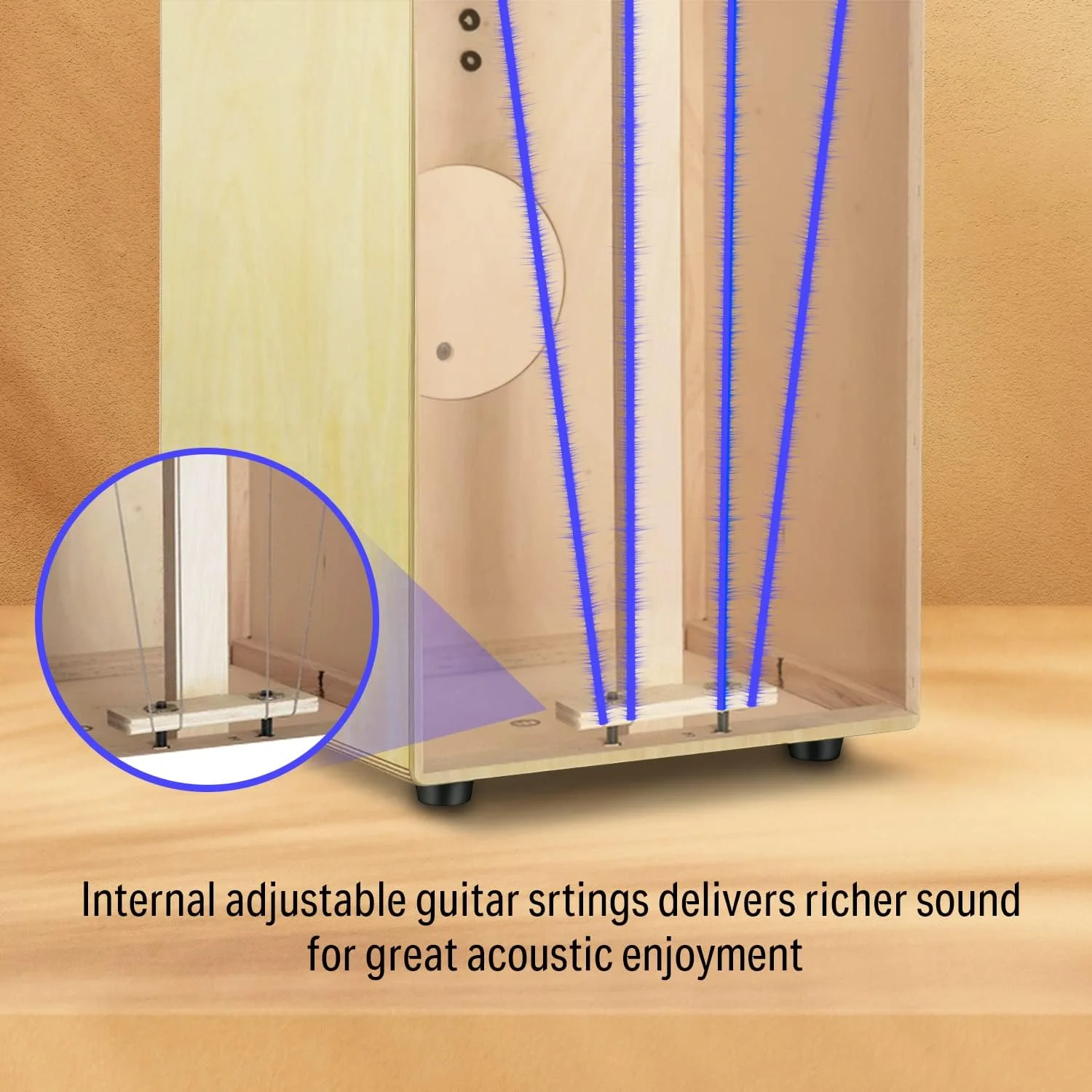 کاخن جعبه ای Donner، ساز کوبه ای سایز کامل با سیم، جعبه ضربه ای چوب توس، کاخن جم با کوله پشتی بند دوتایی قابل تنظیم DCD-1