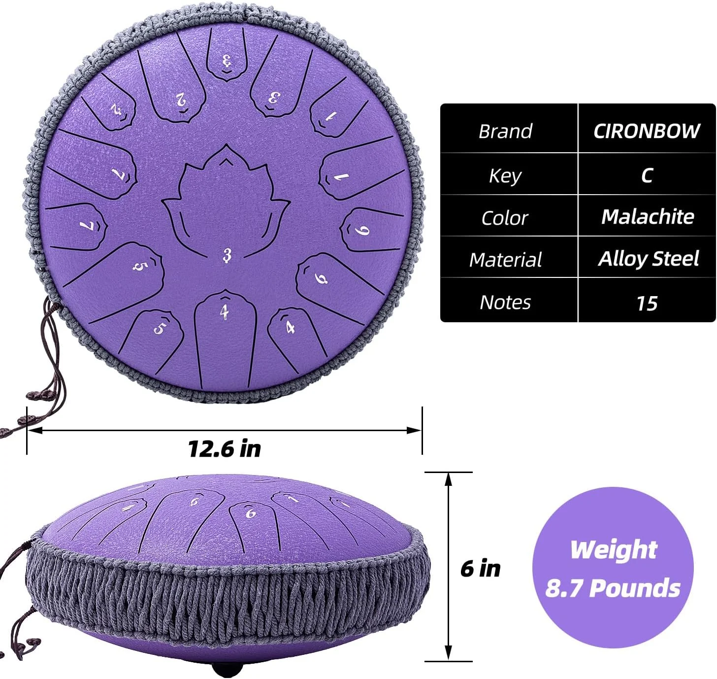 درام زبانی فولادی 13 اینچی 15 نت، درام دستی با کلید C، کیف حمل، چوب درام، نگهدارنده، پدال انگشتی و کتاب موسیقی، ساز کوبه ای هندپن برای آموزش موسیقی، مدیتیشن، یوگا، هدیه (اسطوخودوس) درام زبانی فولادی 13 اینچی 15 نت، درام دستی با کلید C، کیف حمل، چوب درام، نگهدارنده، پدال انگشتی و کتاب موسیقی، ساز کوبه ای هندپن برای آموزش موسیقی، مدیتیشن، یوگا، هدیه (اسطوخودوس)