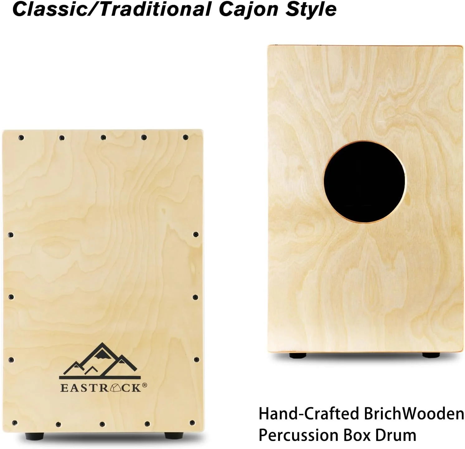 جعبه درام کاخن چوبی توس EASTROCK سایز کامل (30.48×29.72×47.49 سانتی متر) با سیم های گیتار داخلی - ساز کوبه ای چوبی برای مبتدیان و حرفه ای ها جعبه درام کاخن چوبی توس EASTROCK سایز کامل (30.48×29.72×47.49 سانتی متر) با سیم های گیتار داخلی - ساز کوبه ای چوبی برای مبتدیان و حرفه ای ها