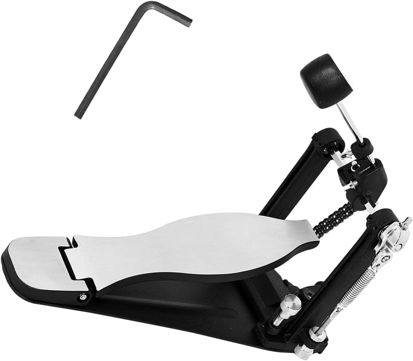 پدال درام زنجیره ای دوبل فلزی با قابلیت تنظیم فاصله پدال و طراحی پیچ ثابت، لوازم جانبی درام باس، بافت فلزی، پدال آلیاژ آلومینیوم