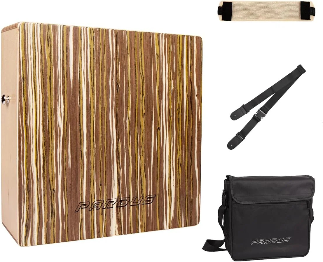 کاخن قابل حمل PARDUS با تسمه های اسنر قابل جابجایی، کاخن مسافرتی با چوب توسکا و تک وود دو طرفه برای صداهای عمیق و واضح، ساز کوبه ای به همراه کیف حمل آکسفورد