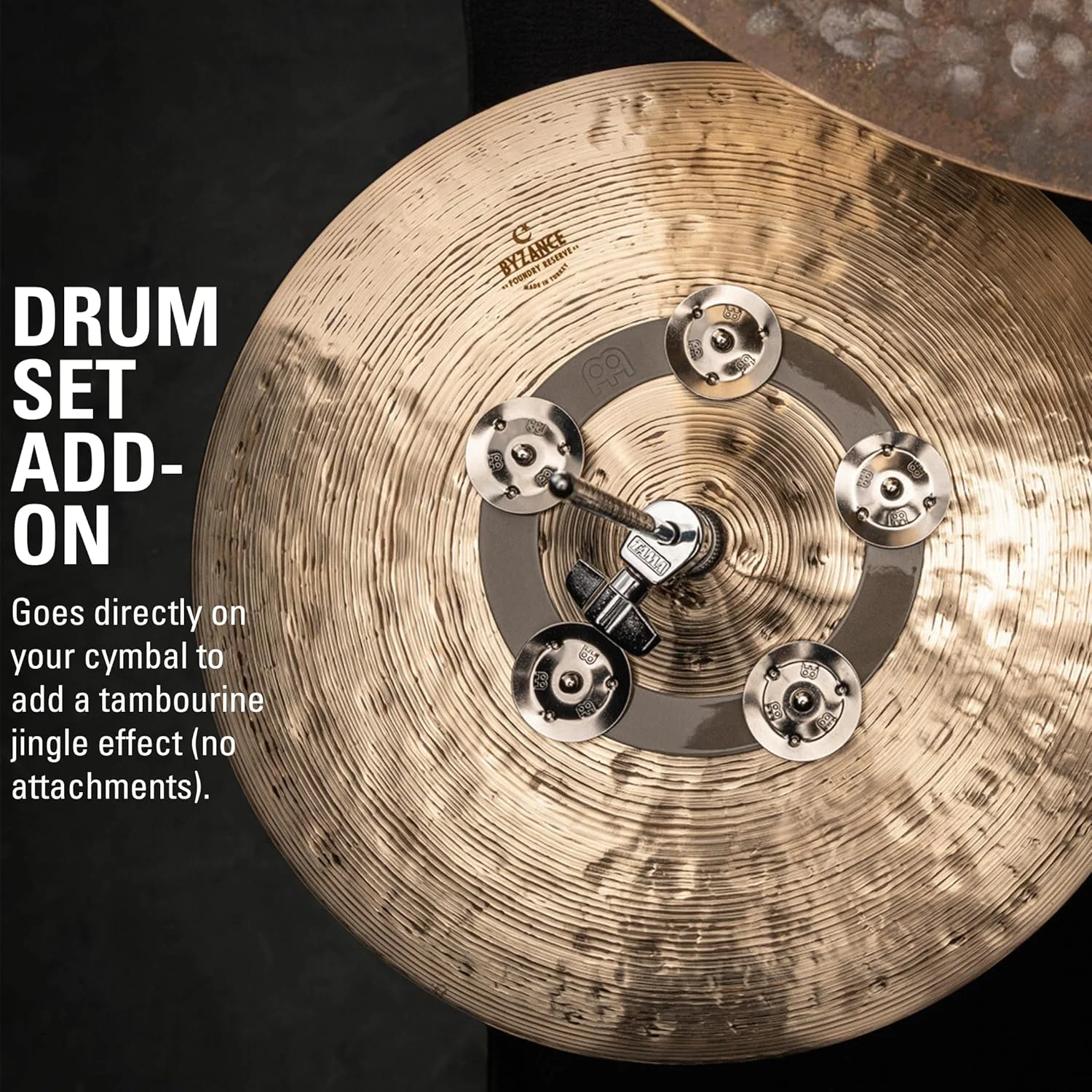 حلقه جینگ طبلک با جلوه صدای زنگوله، استیل ضد زنگ - مناسب برای های هت، کراش، راید و استک حلقه جینگ طبلک با جلوه صدای زنگوله، استیل ضد زنگ - مناسب برای های هت، کراش، راید و استک